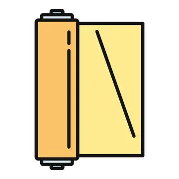 Paper roll scroll blueprint icon for construction planning Stock Illustration