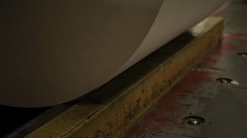 Paper Roll on Track in Factory Stock Footage 113015488