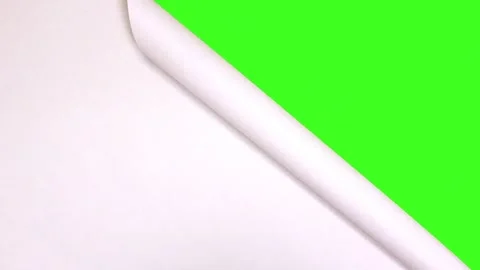 Paper rolling from the angle to reveal green screen, 2d motion video transition Stock Footage 324802466