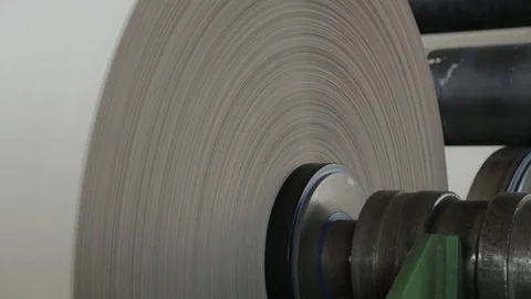 Paper rolling machine Stock Footage 72857163
