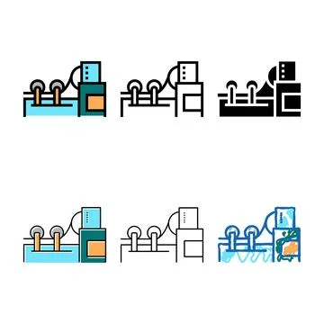 Paper rolling multipack system color icon vector 库存插图