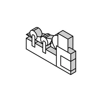 Paper rolling system isometric icon vector illustration 스톡 일러스트