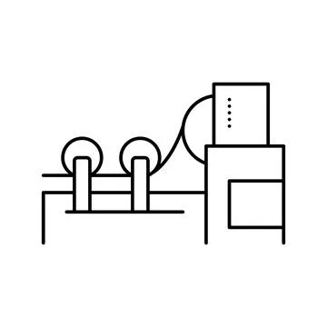 Paper rolling system line icon vector illustration 스톡 일러스트