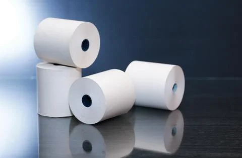 Paper Rolls On Dark Stock Photos