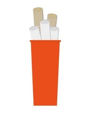 Paper rolls flat icon plans Illustrazione stock