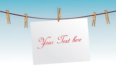 Paper on rope Stock Illustration