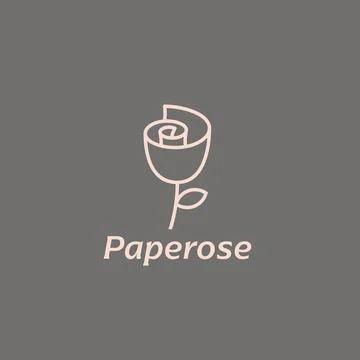 Paper Rose Logo Stock Illustration