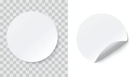 Paper round sticker with peeling corner and shadow Stock Illustration