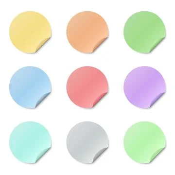 Paper round stickers icon in flat style. Adhesive rounded note vector illus.. Stock Illustration