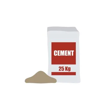 Paper Sack Cement Bag Vector Building Material Packaging Illustration Stock Illustration
