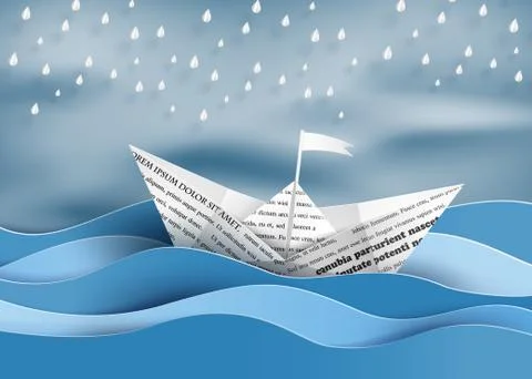 Paper sailing boat. Stock Illustration