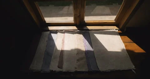 Paper samples made by ancient technology in Samarkand. Ancient style handmade Stock Footage 250625123