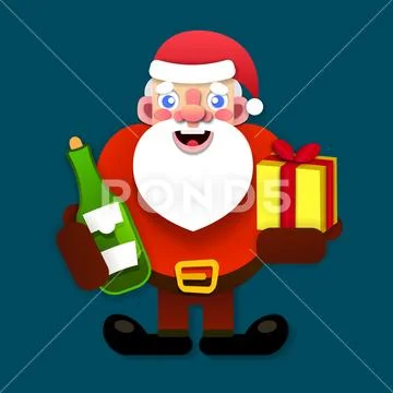 Paper Santa Claus merry Christmas and new year vector Stock Illustration