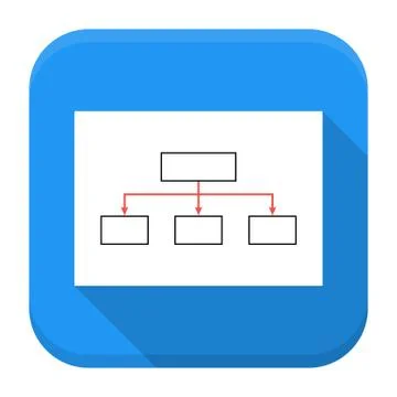 Paper with scheme app icon with long shadow Stock Illustration
