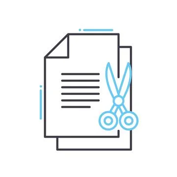 Paper scissors line icon, outline symbol, vector illustration, concept sign Stock Illustration