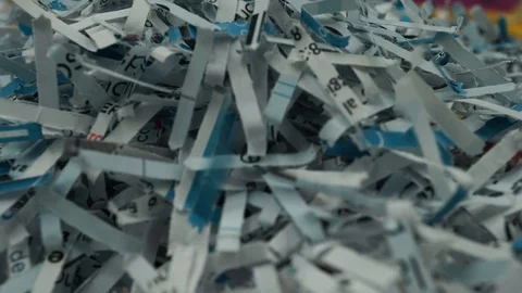 Paper scraps of shredded documents seen in detail. Conceptual image Stock Footage 128264016