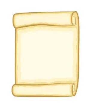 Paper scroll clipart vector isolated on white background. Empty, blank parchm Illustrazione stock