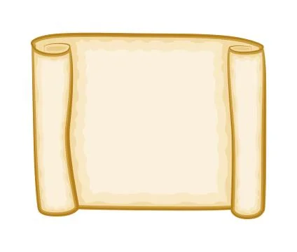 Paper scroll clipart vector isolated on white background. Empty, blank parchm Stock Illustration
