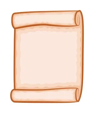 Paper scroll clipart vector isolated on white background. Empty, blank parchm Stock Illustration