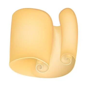Paper scroll clipart vector isolated on white background. Empty, blank parchm Illustrazione stock