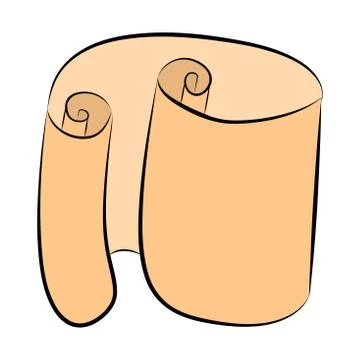 Paper scroll clipart vector isolated on white background. Empty, blank parchm Stock Illustration