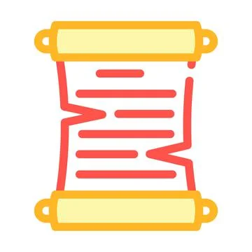 Paper scroll color icon vector flat illustration Illustrazione stock