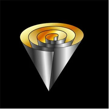 Paper scroll in cone shape  Stock Illustration