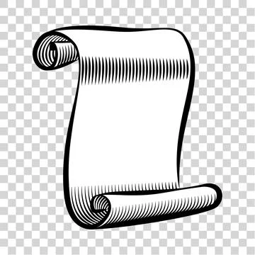 Paper scroll icon. Illustration of rolled paper scroll. Stock Illustration
