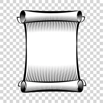 Paper scroll icon. Illustration of rolled paper scroll. Stock Illustration