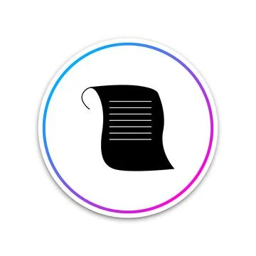 Paper scroll icon isolated on white background. Canvas scroll sign. Circle white Stock Illustration