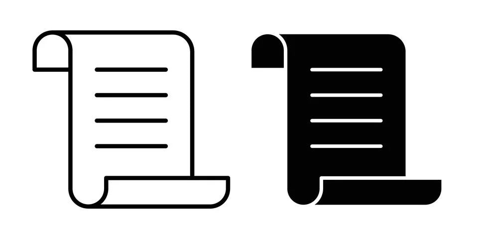 Paper Scroll icon vector, symbol, logo illustrations 스톡 일러스트