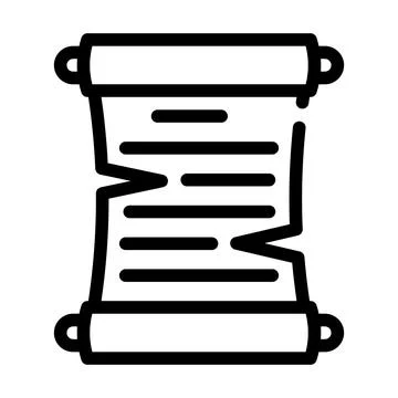 Paper scroll line icon vector black illustration Stock Illustration