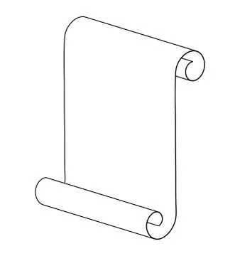 Paper scroll outline silhouette vector symbol icon design. Beautiful illustra Stock Illustration