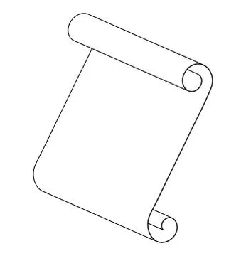 Paper scroll outline silhouette vector symbol icon design. Beautiful illustra Stock Illustration