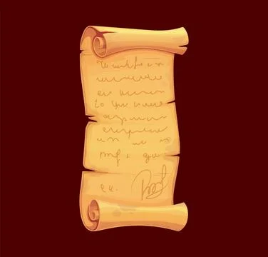 Paper scroll parchment or old antique manuscript Ilustración de archivo