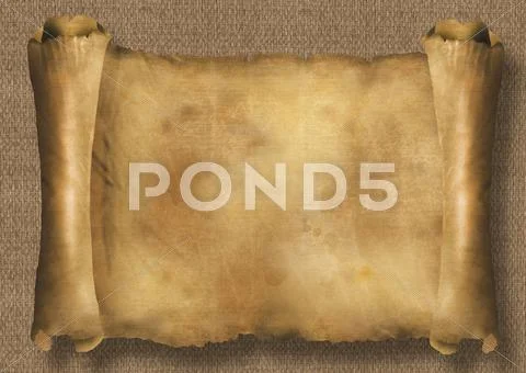 Paper scroll on reed texture Stock Illustration
