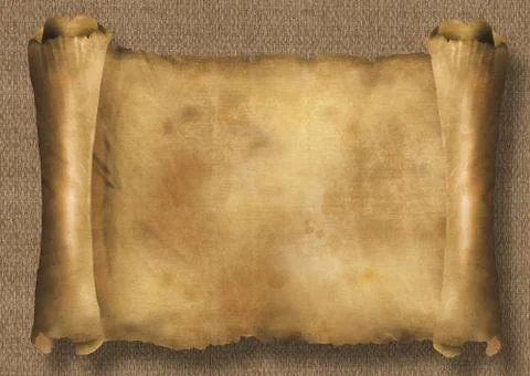 Paper scroll on reed texture Stock Illustration