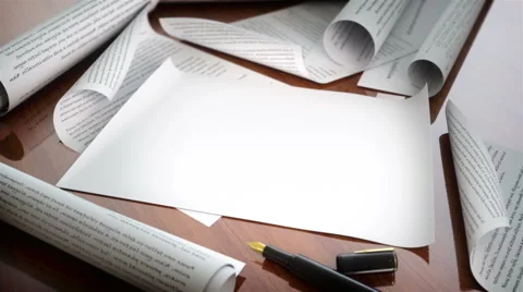 Paper scroll rolling out + Trackers Stock Footage 53018459