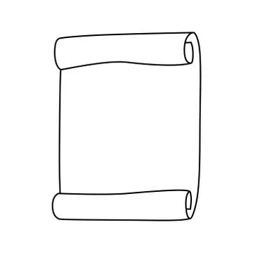 Paper scroll silhouette vector isolated on white background. Empty, blank par Stock Illustration