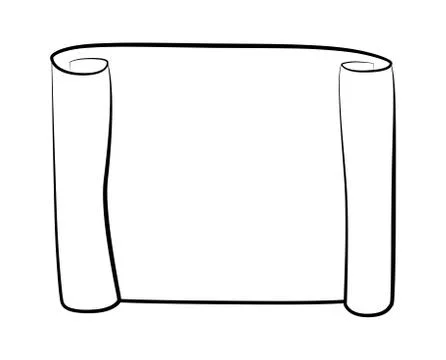 Paper scroll silhouette vector isolated on white background. Empty, blank par Stock Illustration