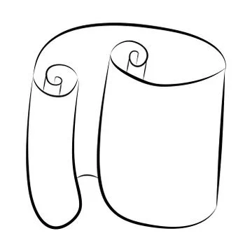 Paper scroll silhouette vector isolated on white background. Empty, blank par Stock Illustration