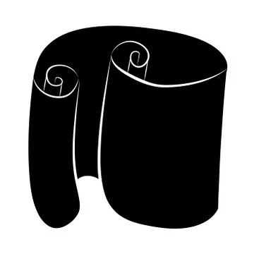 Paper scroll silhouette vector isolated on white background. Empty, blank par Stock Illustration