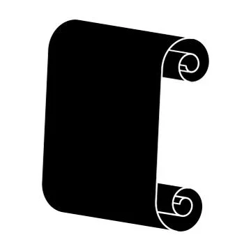 Paper scroll silhouette vector symbol icon design. Stock Illustration