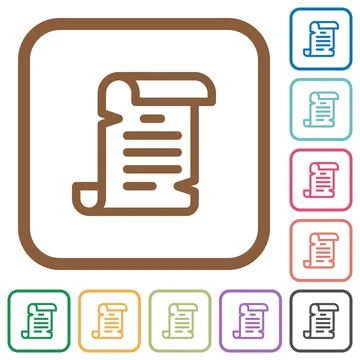 Paper scroll simple icons Stock Illustration