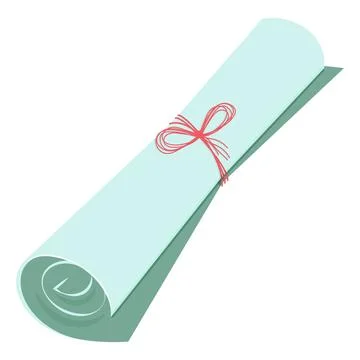 Paper scroll tied with a thread Stock Illustration