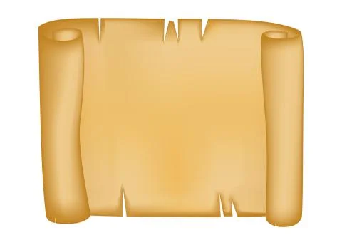 Paper scroll vector isolated on white background. Empty parchment rolled up s Illustrazione stock