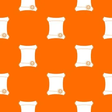 Paper scroll with wax seal pattern seamless Stock Illustration