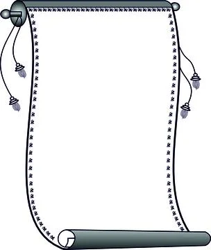 Paper scrolls icon set, document, education symbol. Old outline manuscript, b Stock Illustration