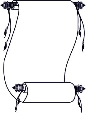 Paper scrolls icon set, document, education symbol. Old outline manuscript, b Stock-Illustration