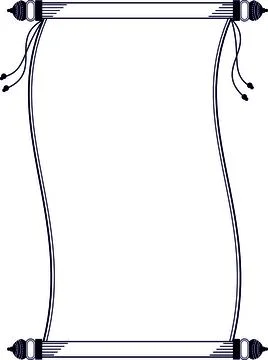 Paper scrolls icon set, document, education symbol. Old outline manuscript, b イラスト素材